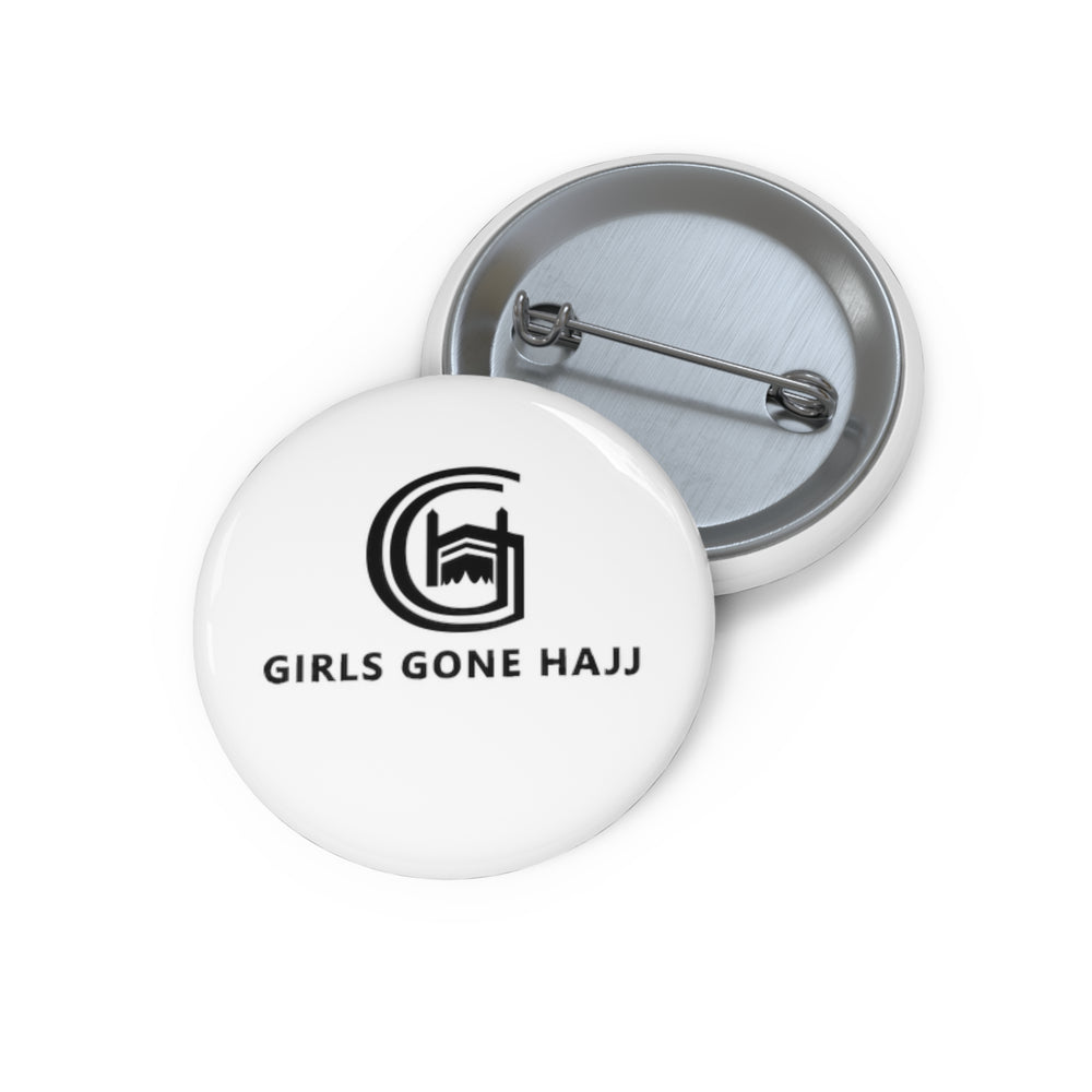 White 1.25"  Girls Gone Hajj Button