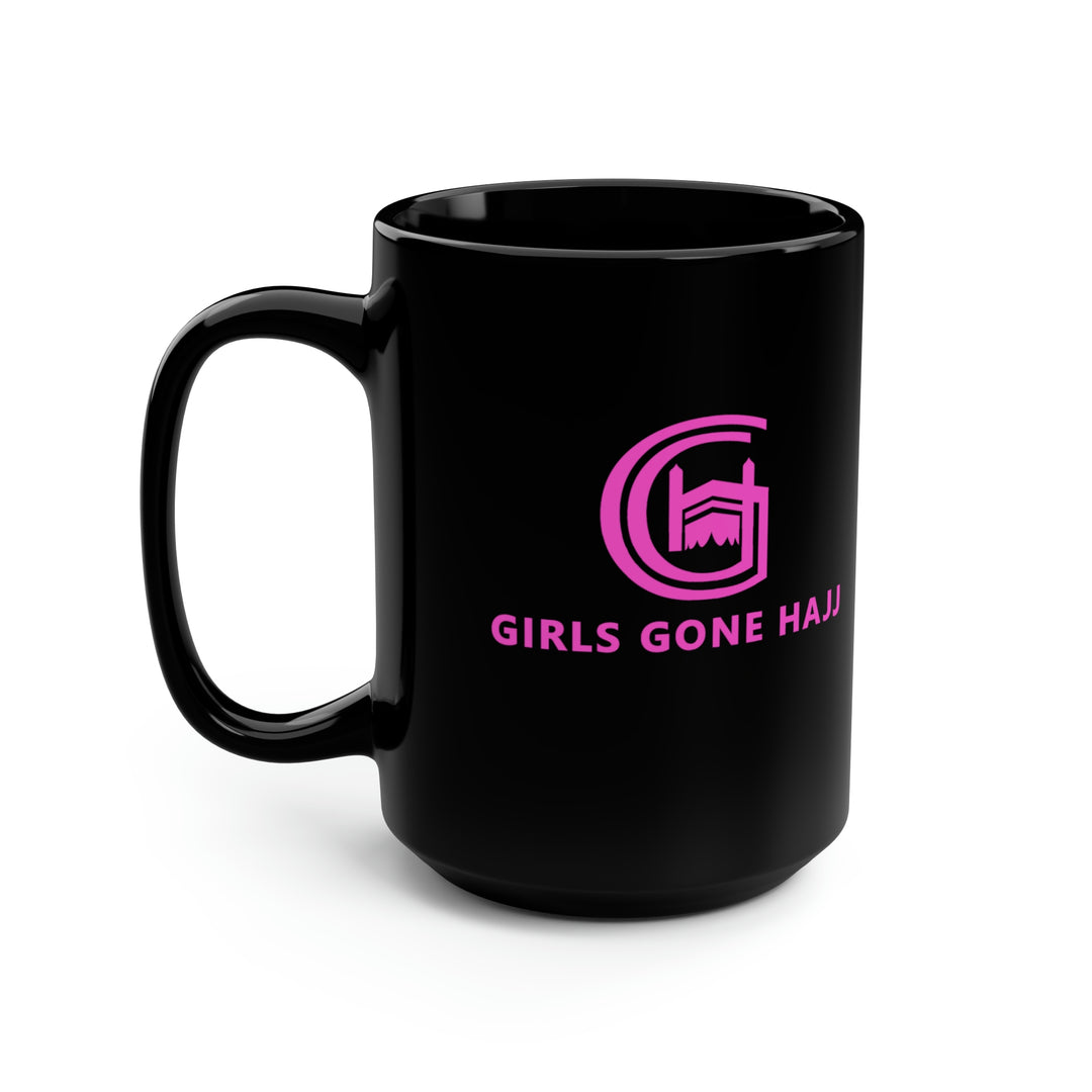 Pretty in Pink Black Ceramic Mug, 15 oz