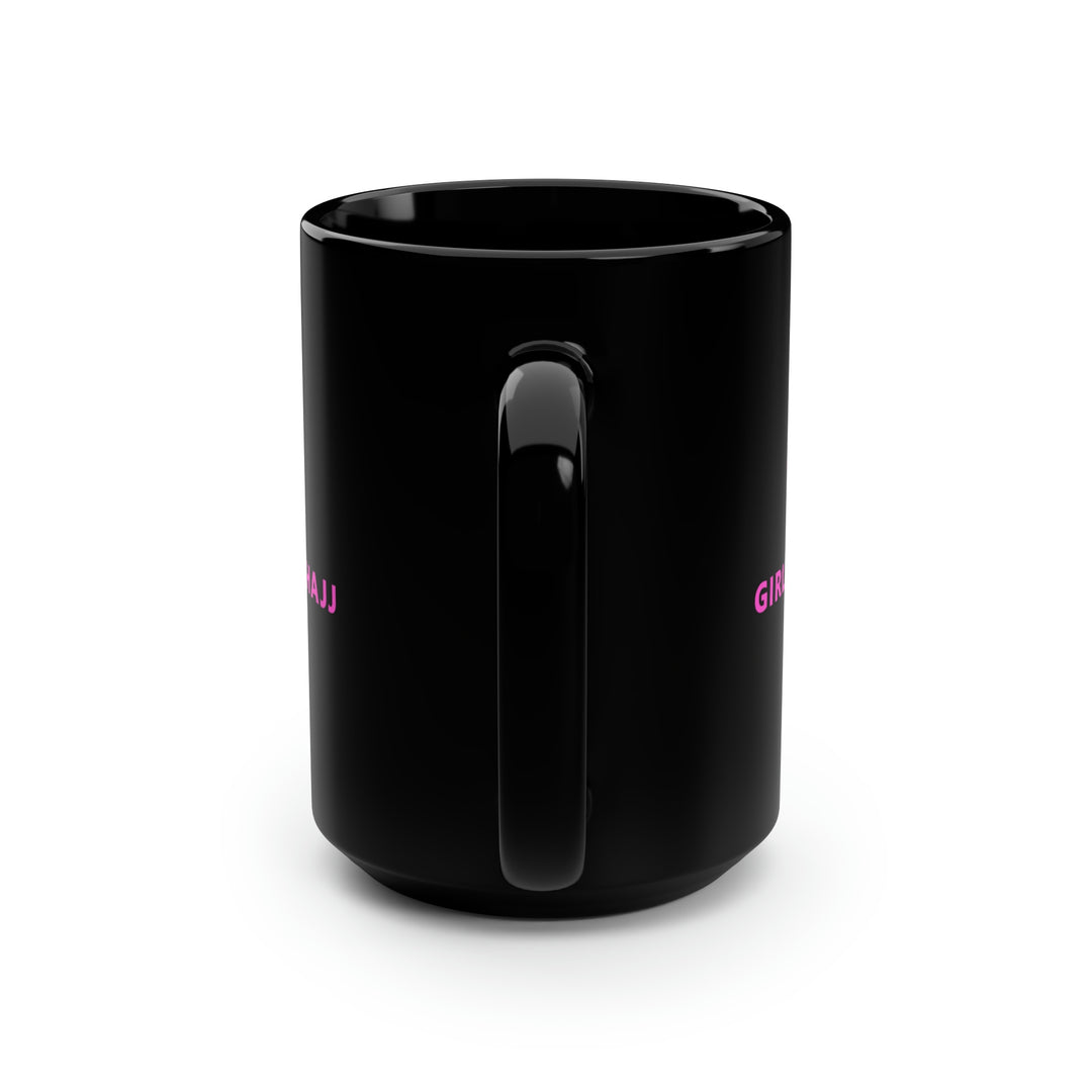 Pretty in Pink Black Ceramic Mug, 15 oz