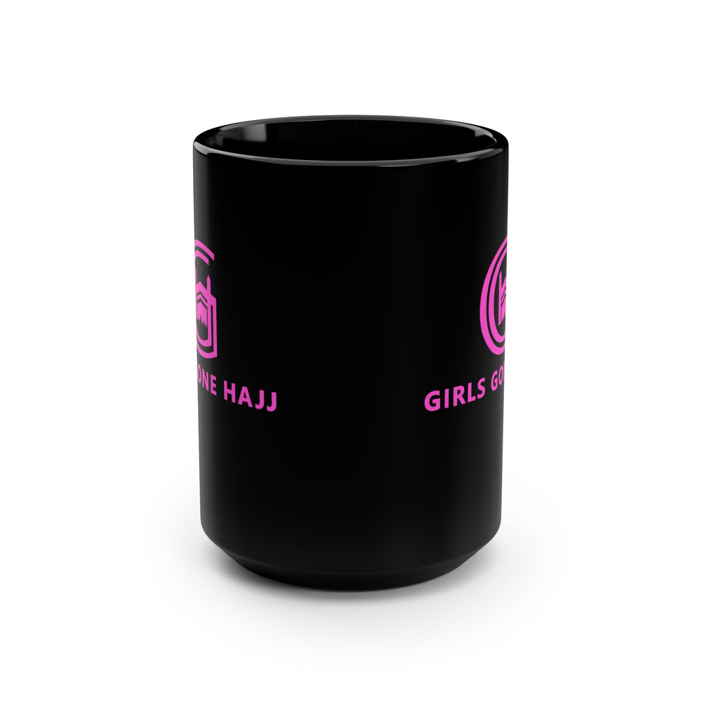 Pretty in Pink Black Ceramic Mug, 15 oz