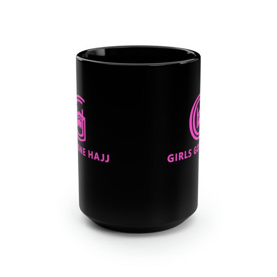 Pretty in Pink Black Ceramic Mug, 15 oz